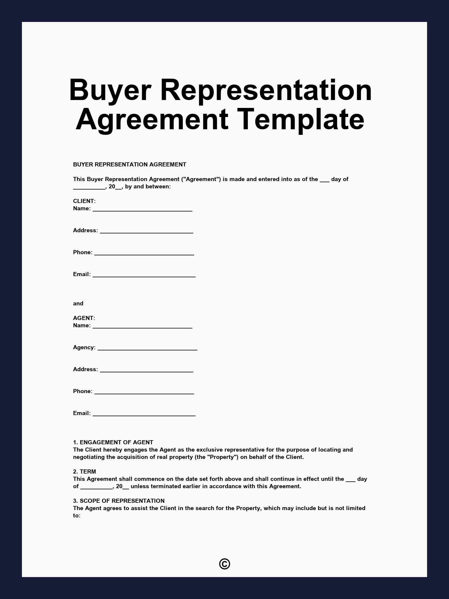Buyer Representation Agreement Template