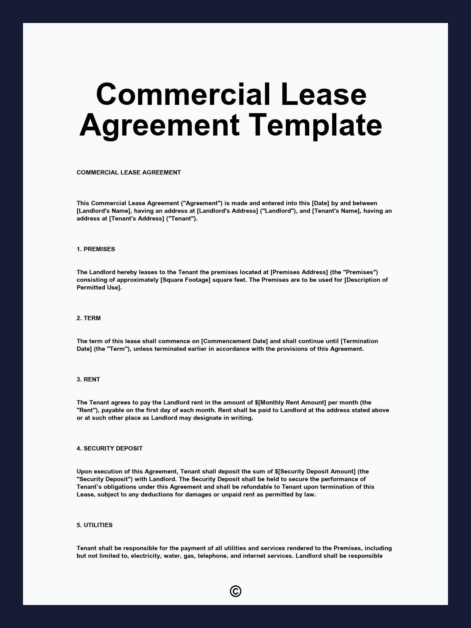 Commercial Lease Agreement Template