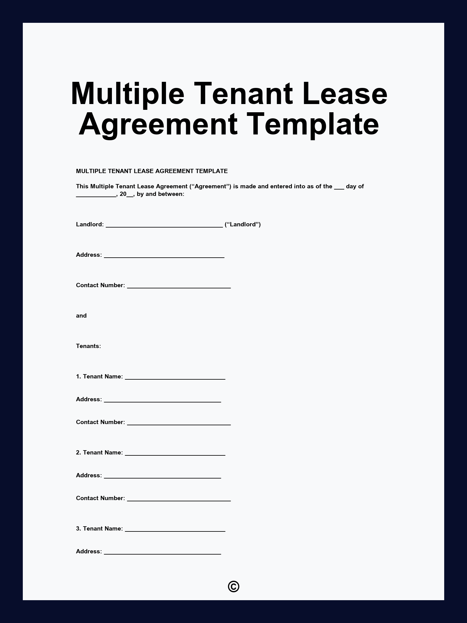 Multiple Tenant Lease Agreement Template